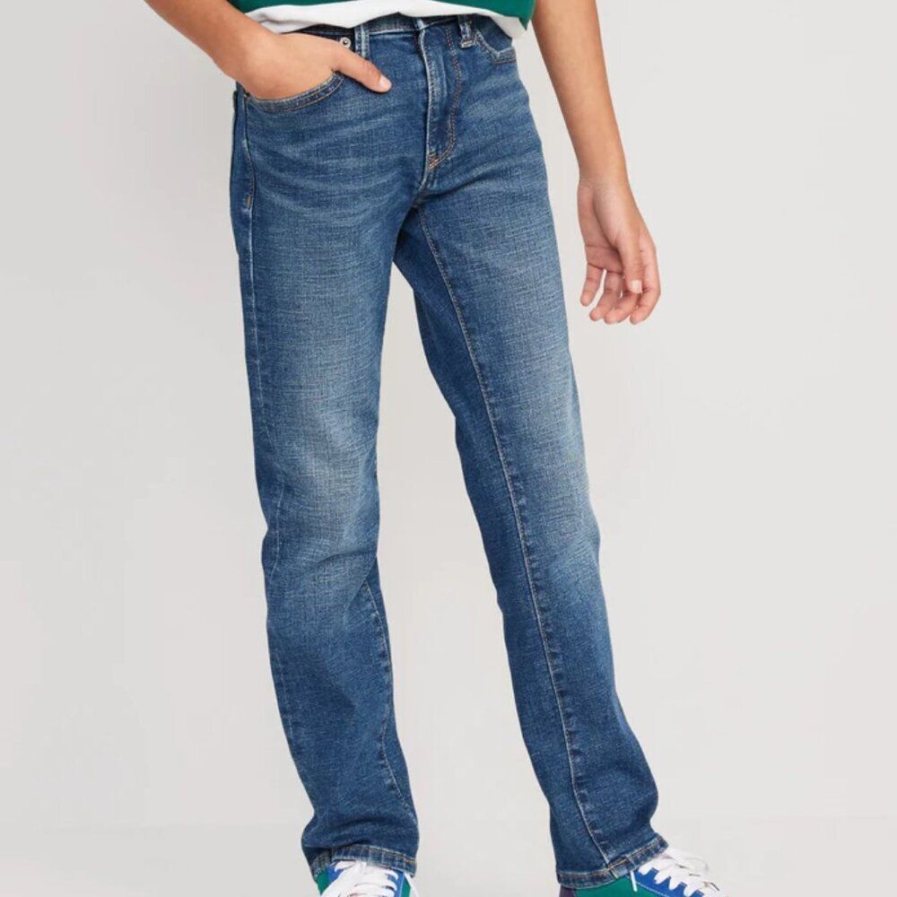 GAP Denim Jeans Boys Size 16 Blue Wash Slim Stretch Adjustable Waist Jeans